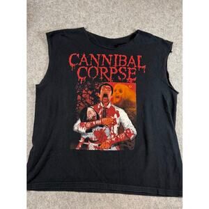 2007 Cannibal Corpse Death Metal Band Shirt Men XL Cut Off Sleeveless Streetwear